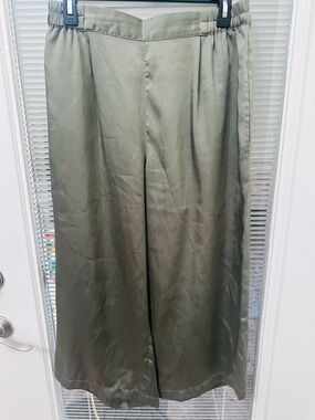 DKNY Olive Satin-Look Trousers